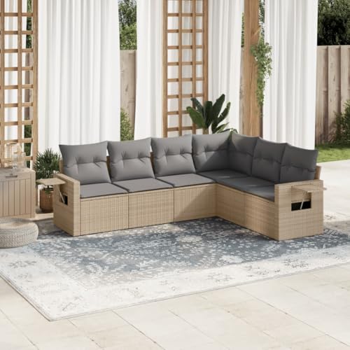 Verderoom Balkon Lounge mit Stauraum Gartenlounge Klein Rattansofa Gartensofa Ecksofa Garten Lounge Sofa Outdoor Terassenmöbel außen-Beige und Grau-6-tlg Verderoom Balkon Lounge mit Stauraum Gartenlounge Klein Rattansofa Gartensofa Ecksofa Garten Lounge Sofa Outdoor Terassenmöbel außen-Beige und Grau-6-tlg von Verderoom