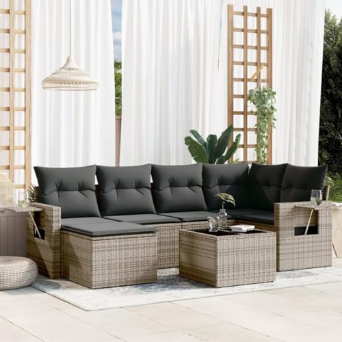 Verderoom Balkon Lounge mit Stauraum Gartenlounge Klein Rattansofa Gartensofa Ecksofa Garten Lounge Sofa Outdoor Terassenmöbel außen-Grau-7-tlg Verderoom Balkon Lounge mit Stauraum Gartenlounge Klein Rattansofa Gartensofa Ecksofa Garten Lounge Sofa Outdoor Terassenmöbel außen-Grau-7-tlg von Verderoom