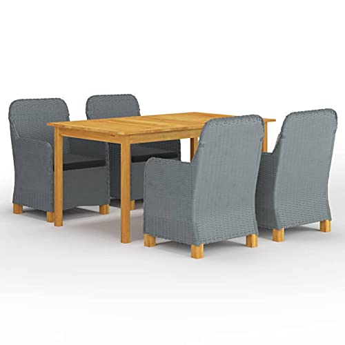 Verderoom Balkon Möbel Set, Gartenmöbel Set, Gartentisch Mit Stühlen, Sitzgruppe Outdoor, Hellgrau 5-TLG von Verderoom