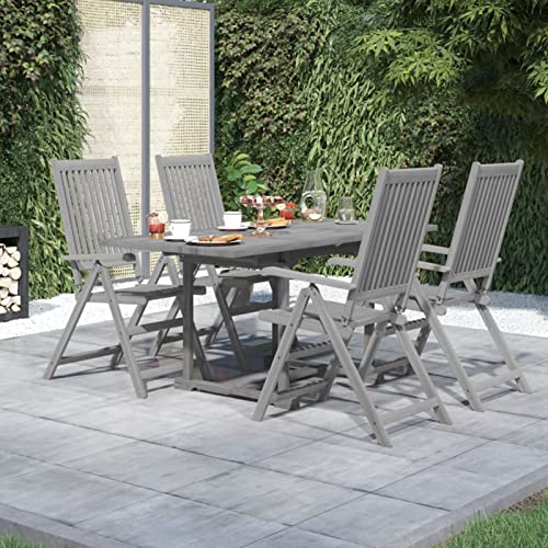 Verderoom Balkon Möbel Set, Sitzgruppe Outdoor, Gartentisch Mit Stühlen, Gartenmöbel Set, Massivholz Akazie 5-TLG von Verderoom