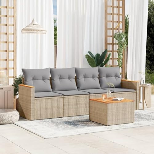 Verderoom Gartenlounge mit Stauraum Polyrattan Lounge Balkon Lounge Gartensofa Ecksofa Rattansofa Balkonmöbel Sitzgruppe-Beige und Grau-5-tlg Verderoom Gartenlounge mit Stauraum Polyrattan Lounge Balkon Lounge Gartensofa Ecksofa Rattansofa Balkonmöbel Sitzgruppe-Beige und Grau-5-tlg von Verderoom