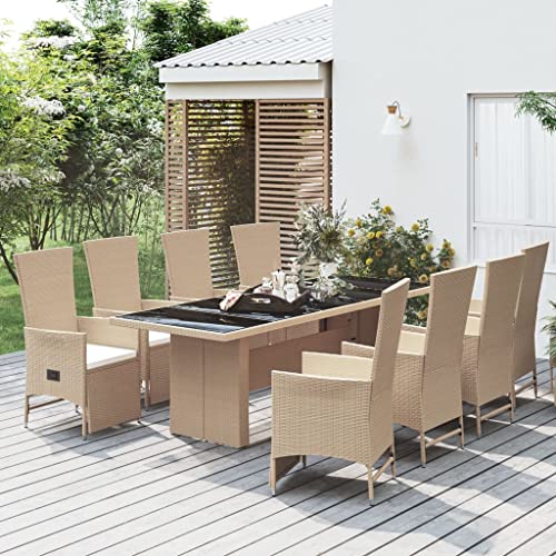 Verderoom Gartenmöbel Set 8 Stühle Mit Tisch, Gartentisch Mit Stühlen, Garten Sitzgruppe, Rattan Sitzgruppe, mit Kisse Beige 9-TLG Verderoom Gartenmöbel Set 8 Stühle Mit Tisch, Gartentisch Mit Stühlen, Garten Sitzgruppe, Rattan Sitzgruppe, mit Kisse Beige 9-TLG von Verderoom