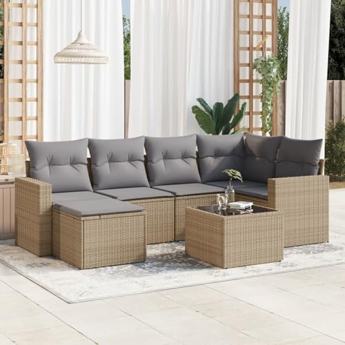 Verderoom Rattan Gartenmöbel Set mit Stauraum Polyrattan Lounge Balkon Lounge Sitzgruppe Outdoor Gartensofa Ecksofa Rattansofa Balkonmöbel-Beige und Grau-7-tlg Typ 8 Verderoom Rattan Gartenmöbel Set mit Stauraum Polyrattan Lounge Balkon Lounge Sitzgruppe Outdoor Gartensofa Ecksofa Rattansofa Balkonmöbel-Beige und Grau-7-tlg Typ 8 von Verderoom