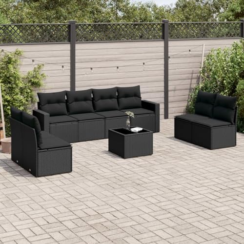 Verderoom Rattan Gartenmöbel Set mit Stauraum Polyrattan Lounge Gartenlounge Balkon Lounge Outdoor Sitzgruppe Möbel wetterfest für Garten Terrasse Balkon-Schwarz-9-tlg Verderoom Rattan Gartenmöbel Set mit Stauraum Polyrattan Lounge Gartenlounge Balkon Lounge Outdoor Sitzgruppe Möbel wetterfest für Garten Terrasse Balkon-Schwarz-9-tlg von Verderoom