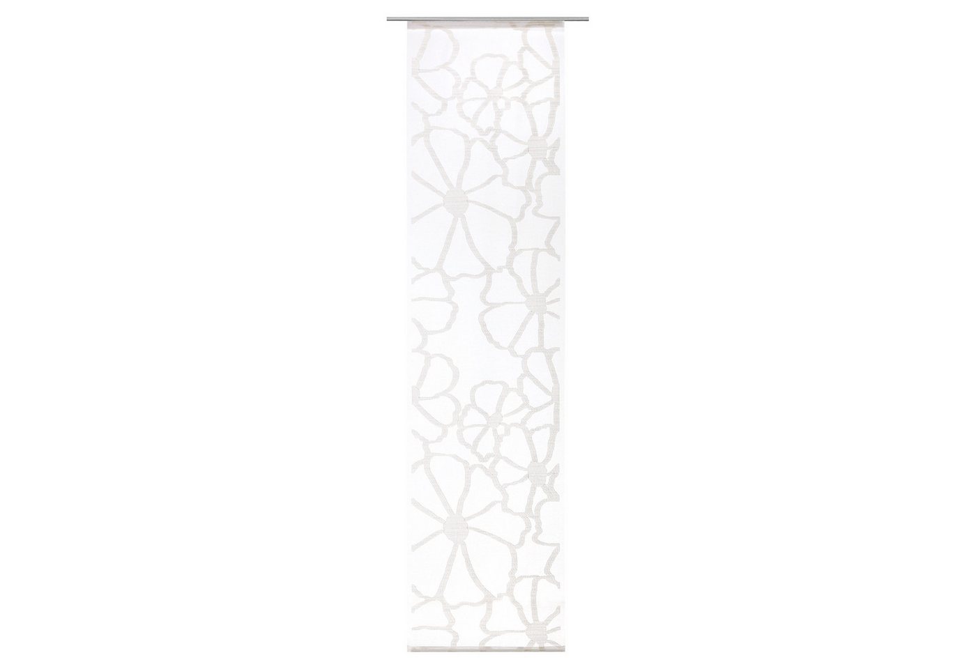 Verdi Schiebegardine SENU, 60 x 245 cm, Weiß, Polyester, Blumenmuster, Paneelwagen (1 St), halbtransparent, Polyester, Halbtransparent, inkl. Technik von Verdi