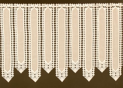 Verdi Scheibengardine aufwendige Stickgardine 45 cm hoch Creme - Wunschbreite frei wählbar durch gekaufte Menge in 8 cm Schritten - Meterware von Verdi