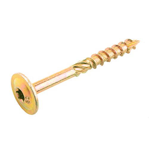 Tellerkopfschrauben Holzschrauben Sparrenschrauben extra breiter Tellerkopf TX30 TX40 Ø 6 8 10 80-400mm mit Schaftfräser und Schneidkerbe (6,0 x 200 mm TX30-100 St.) von Verdone