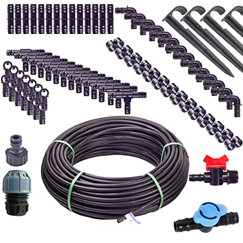 Verdone Tropfbewässerungsset 100m Tropfrohr + 175 Stück Zubehör - Hochwertiges Micro-Drip Bewässerungssystem für Hochbeete, Beete, Garten, Tropfbewässerung Set von Verdone