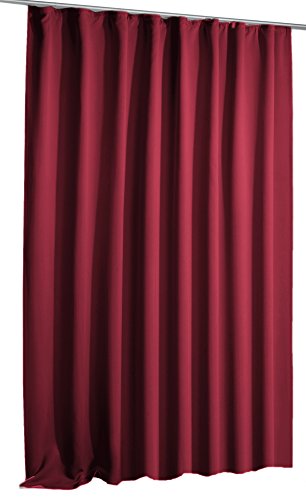 Verdunkelungsvorhang Blackout Vorhang extra breit Kräuselband Blickdicht ca. 270x245 cm Gardine #1347 (Beere dunkel) von Verdunklungsgardine