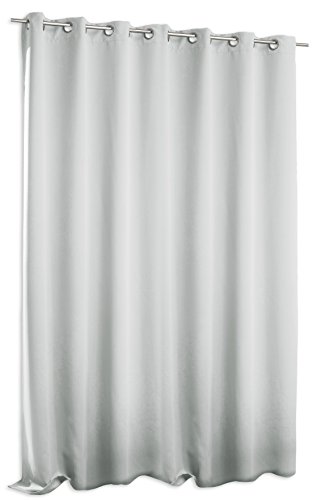 Verdunklungsgardine Blackout extra breit ca. 295x245 cm Ösen Vorhang Blickdicht Gardine #1389 (weiß grau) von Verdunklungsgardine
