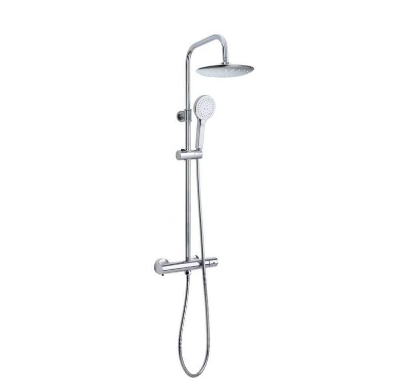 Vereg Duschsystem Duschsäule, mit Thermostat Zweigriff Mischarmatur Chrom, Dusch-Set von Vereg