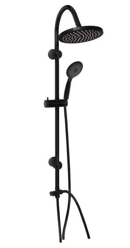 Vereg Duschsystem NERO, 1 Strahlart(en), Duschsäule in schwarz inklusive Kopf- und Handbrause, rund von Vereg
