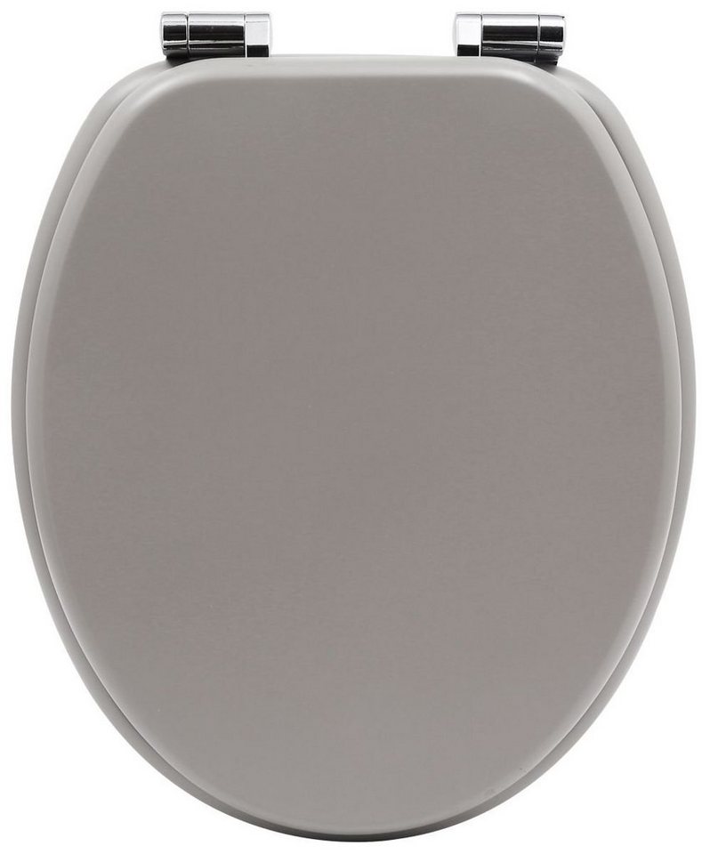 Vereg WC-Sitz FINE Silber, mit Absenkautomatik MDF Holzkern, Toilettendeckel, WC-Brille, ASMFIN7313 von Vereg