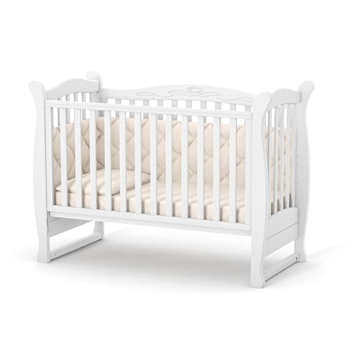 Veres LD15 Babybett (120x60 cm) Klassisches Modell aus Holz (Weiß) von Veres Company