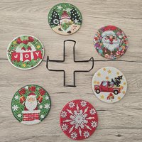 Weihnachts Untersetzer Für Gläser Oder Tassen=Diamond Painting Perlen=Mit Metallgestell von VergangeneZeiten
