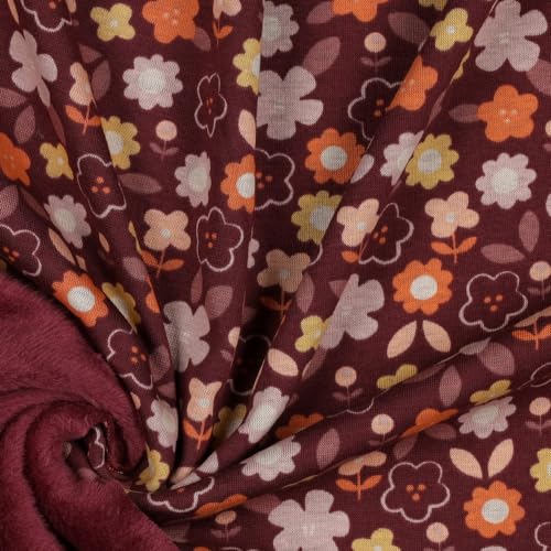 Verhees Textiles | Alpenfleece | FLOWERS | by Poppy | Aubergine | Ökotex | 50 cm | Meterware Verhees Textiles | Alpenfleece | FLOWERS | by Poppy | Aubergine | Ökotex | 50 cm | Meterware von Sudsty