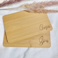 Frühstücksbrettchen Oma & Opa Im Set, Schneidebrett Bambus Holz von VerhyggtGluecklich