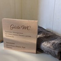 Holzschild Stehend Gäste Wc Deko Bad Dekoration Geschenkidee Einzug Umzug Wohnung Haus von VerhyggtGluecklich