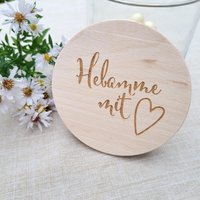 Hebamme Mit Herz, Glas Holzdeckel Graviert, Dankeschön Geschenkidee von VerhyggtGluecklich