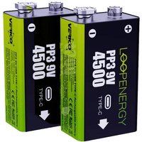 Verico LoopEnergy USB-C 9V Block-Akku Li-Ion 500 mAh 7.4V 2St. von Verico