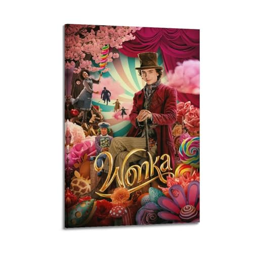 VerimP Wonka Filmposter Vintage Art Poster Wandkunst Dekor Leinwand Poster & Drucke Wandposter für Zimmer Ästhetisch 30 x 45 cm Rahmen Stil von VerimP