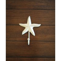 Seestern Wandhaken/Metall Wandhalter Badezimmer Handtuch Haken Strandhaus Chic Robe Hanger Creme Weiß Oder Pick Color Meeresakzent von VeritasInspired