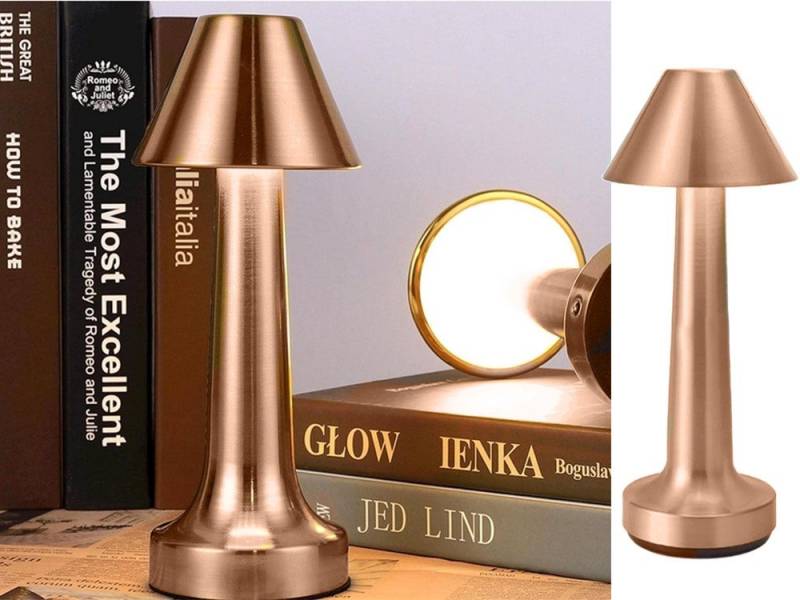 Verkgroup LED Nachtlicht Touch LED Nachttischlampe – Dimmbar, Drei Lichtfarben, Wiederaufladbar, LED fest integriert, Stufenlose Helligkeitsanpassung und drei Lichtfarben von Verkgroup