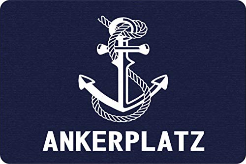 Verlag HE Fußmatte Ankerplatz Geschenk Einzug Richtfest maritim Boot Yacht Schiff Norden Meer Hochzeit aussen innen lustig von Verlag HE