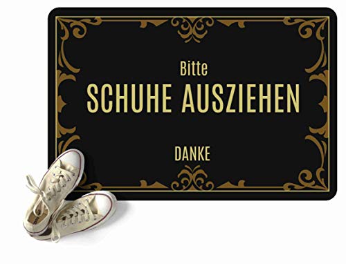 Verlag HE Fußmatte Bitte Schuhe ausziehen - Danke - Viktorianisch Geschenk Einzug Richtfest Ironie Sarkastisch Hochzeit von Verlag HE
