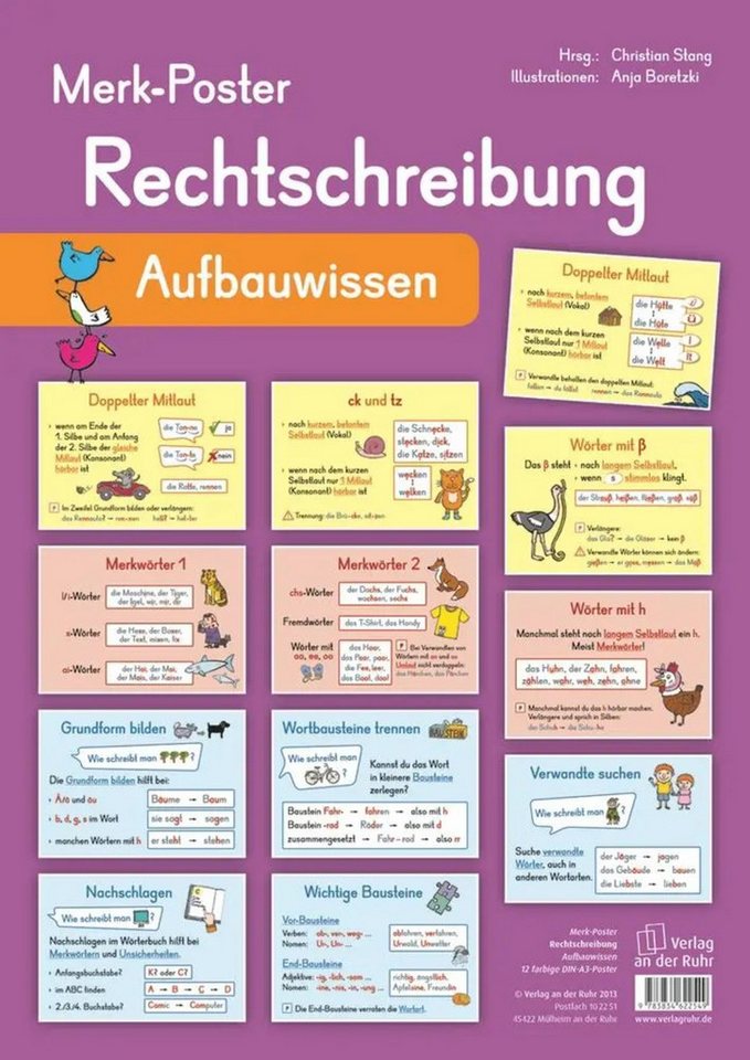 Verlag an der Ruhr Poster Merk-Poster: Rechtschreibung - Aufbauwissen von Verlag an der Ruhr