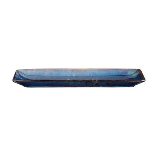 Verlo DEEP Blue Servierplatte Rechteckig 30,5x14 cm Teller Rechteckig Servierplatte Kuchenplatte aus hochwertigem Porzellane von Verlo