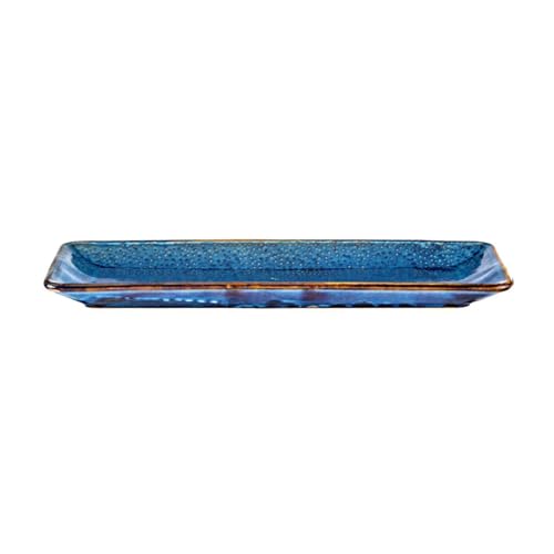 Verlo DEEP Blue Servierplatte Rechteckig 35,5x16,5 cm Teller Rechteckig Servierplatte Kuchenplatte aus hochwertigem Porzellan von Verlo