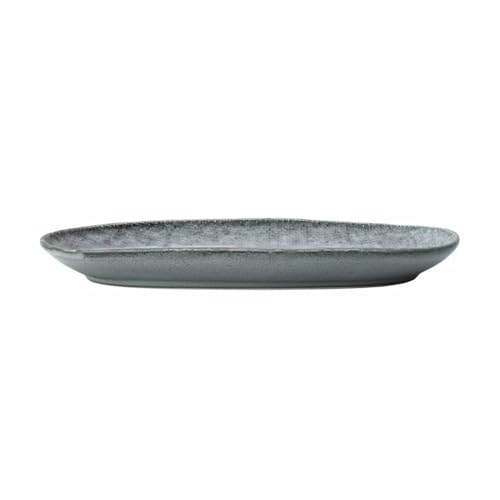 Verlo Ovale Platte Porzellan, 28 cm, Kollektion Len, seidenmattes Finish, beständiges Porzellan, Design mit Leinenbindung | Spülmaschinenfest, mikrowellensiche von Verlo