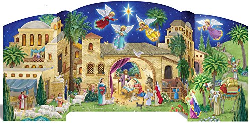 Vermont Christmas Company Bethlehem Adventskalender mit Krippengeschichte, freistehend von Vermont Christmas Company