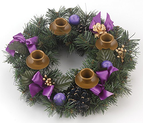 Vermont Christmas Company Lila Band Adventskranz von Vermont Christmas Company