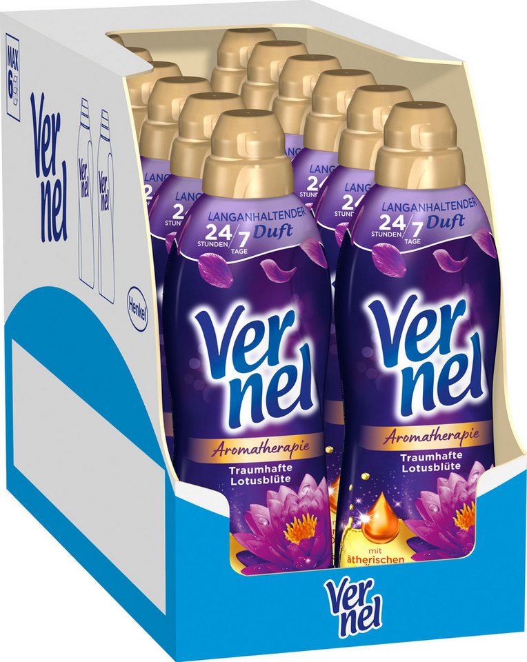 Vernel Aromatherapie Traumhafte Lotusblüte 12 x 37 WL (444WL) Weichspüler (Vorratspack, [12-St. mit ätherischen Ölen) von Vernel