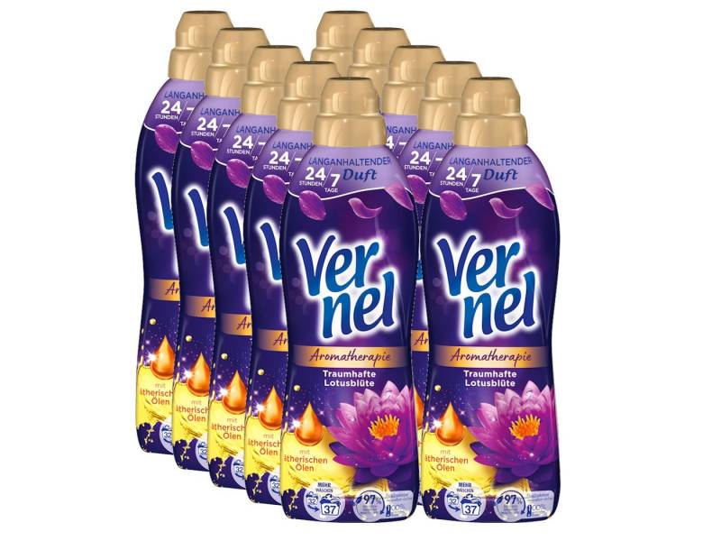 Vernel Aromatherapie Traumhafte Lotusblüte 10 x 37 WL (370 WL) Weichspüler (Vorratspack, [10-St. mit äthersichen Ölen) von Vernel