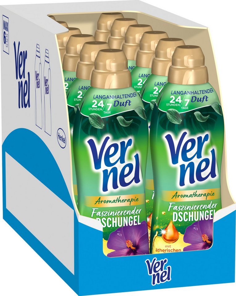 Vernel Aromatherapie Faszinierender Dschungel 12x 37 WL (444 WL) Weichspüler (Vorratspack, [12-St. mit ätherischen Ölen) von Vernel