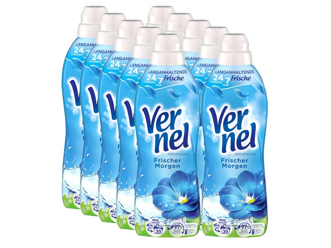 Vernel Frischer Morgen 10 x 39 WL (390 WL) Weichspüler (Vorratspack, [10-St. für 24/7 langanhaltende Frische) von Vernel