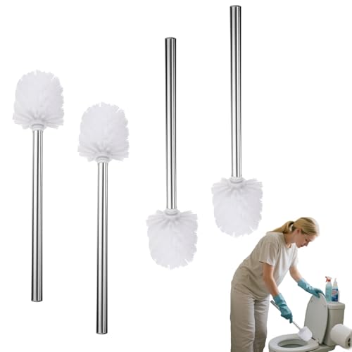 WC Bürste 4 Stück – Klobürste mit langlebigem 304 Edelstahlgriff, kompakte Toilettenbürste Ø7,5 cm, Moderne WC Bürste für gründliche Reinigung im Bad & WC, Weiße WC Bürste 4 Stück – Klobürste mit langlebigem 304 Edelstahlgriff, kompakte Toilettenbürste Ø7,5 cm, Moderne WC Bürste für gründliche Reinigung im Bad & WC, Weiße von Vernerth