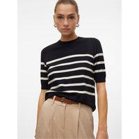 Vero Moda Kurzarmpullover "VMSABA PLAIN, Feinstrickpullover", (Damenpullover, Rundhalsausschnitt, Kurzarm, Sommerpulli,), im Regular Fit aus pflegeleichtem Materialmix mit Viskose von Vero Moda