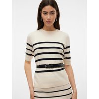 Vero Moda Kurzarmpullover "VMSABA PLAIN, Feinstrickpullover", (Damenpullover, Rundhalsausschnitt, Kurzarm, Sommerpulli,), im Regular Fit aus pflegeleichtem Materialmix mit Viskose von Vero Moda