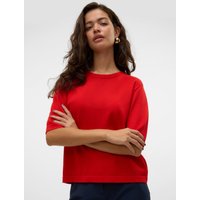 Vero Moda Kurzarmpullover "VMSILJE 2/4 O-NCK OVERSIZE PULL GA NOOS" von Vero Moda