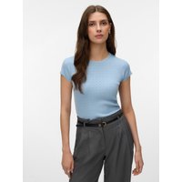 Vero Moda Kurzarmpullover "VMSILJE C/S O-NECK POINTELLE PULL NOOS" Sommerpulli von Vero Moda