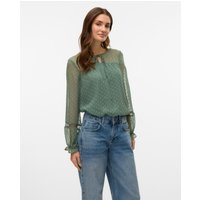 Vero Moda Langarmbluse "VMLEAH LS LACE TOP WVN GA NOOS" von Vero Moda