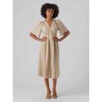 Vero Moda Midikleid "VMMELANEY 2/4 BLK DRESS WVN NOOS", Sommerkleid von Vero Moda
