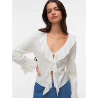 Vero Moda Rüschenbluse "VMJAMIE TIE LS TOP WVN" von Vero Moda