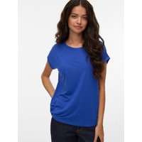 Vero Moda Rundhalsshirt "VMAVA PLAIN SS TOP GAJRS NOOS" Materialmix, regular fit von Vero Moda
