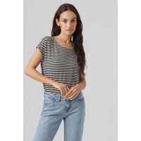 Vero Moda Rundhalsshirt "VMAVA PLAIN SS TOP STRIPE GA JRS NOOS" von Vero Moda