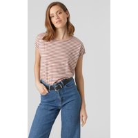 Vero Moda Rundhalsshirt "VMAVA PLAIN SS TOP STRIPE GA JRS NOOS" von Vero Moda